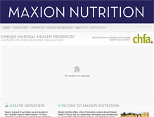 Tablet Screenshot of maxionnutrition.com